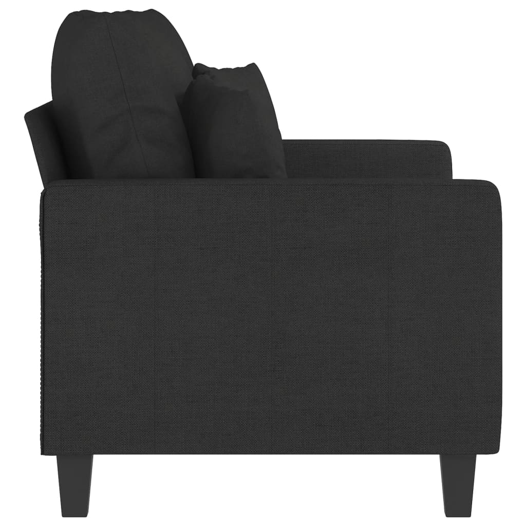 2-Seater Sofa Black Polyester, Metal 2-Seater Rectangular