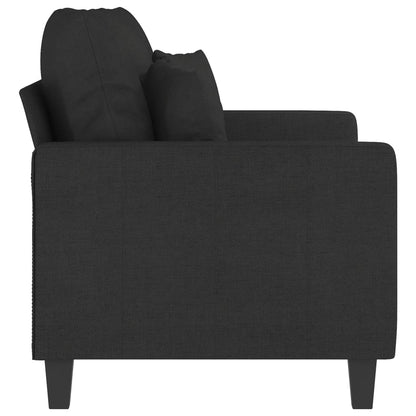 2-Seater Sofa Black Polyester, Metal 2-Seater Rectangular