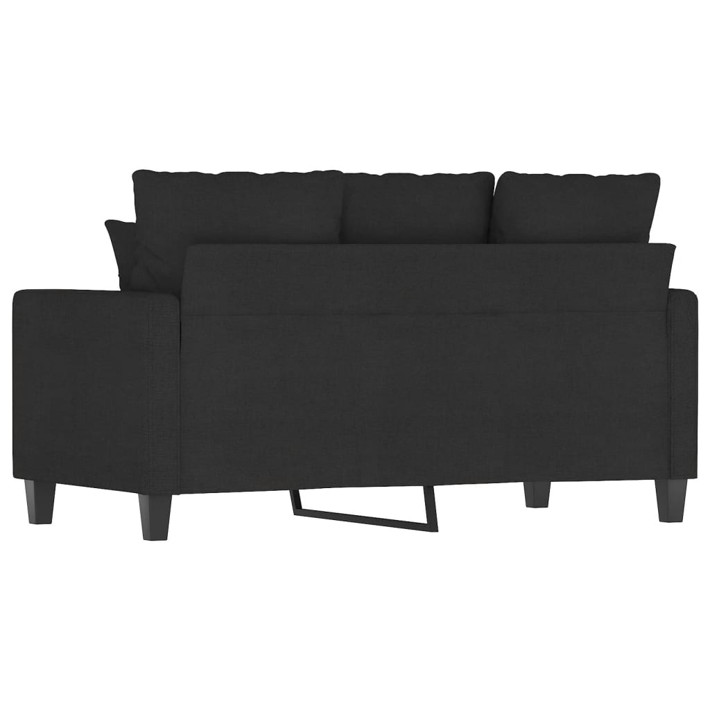 2-Seater Sofa Black Polyester, Metal 2-Seater Rectangular