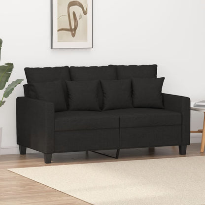 2-Seater Sofa Black Polyester, Metal 2-Seater Rectangular