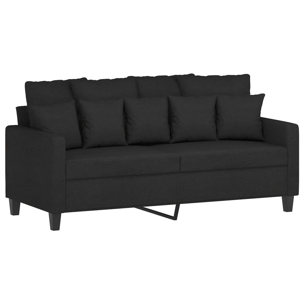 2-seater Sofa Black Fabric (100% polyester), metal, textilene