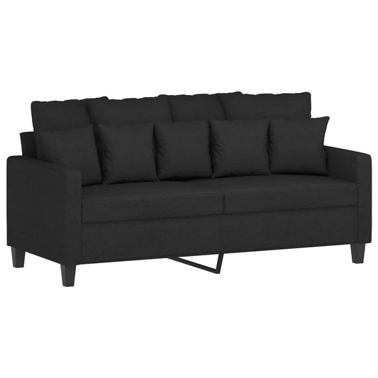 2-seater Sofa Black Fabric (100% polyester), metal, textilene