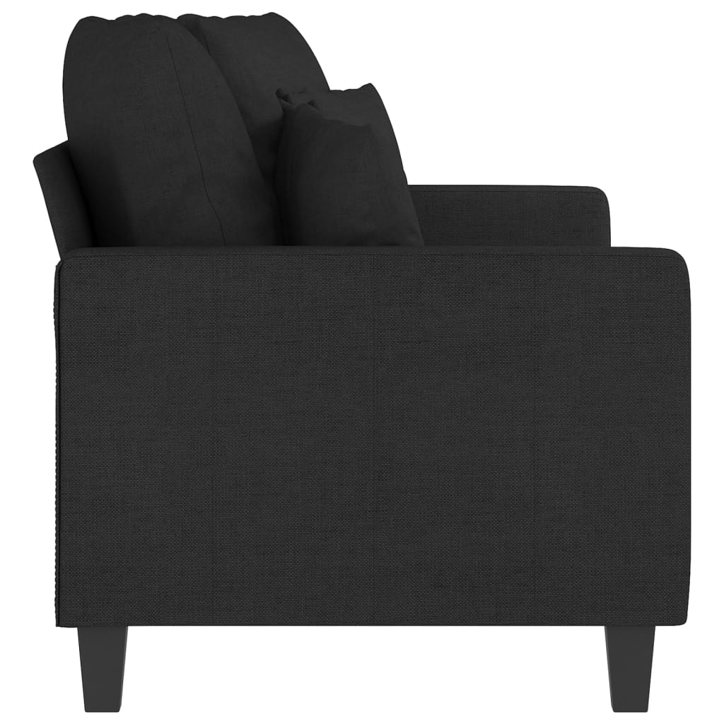 2-seater Sofa Black Fabric (100% polyester), metal, textilene