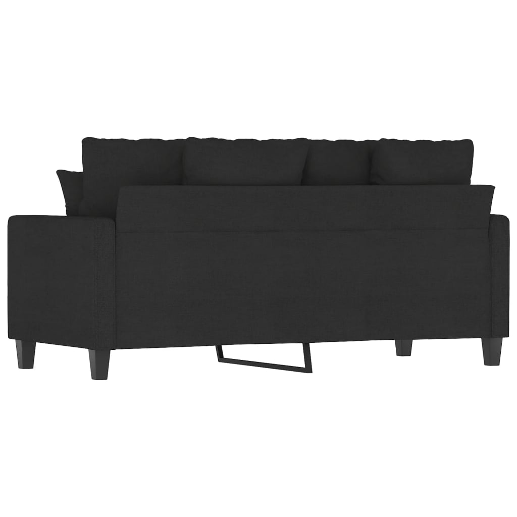 2-seater Sofa Black Fabric (100% polyester), metal, textilene