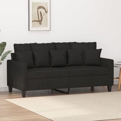 2-seater Sofa Black Fabric (100% polyester), metal, textilene