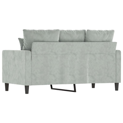2-seater Sofa Light Grey Velvet (100% polyester), metal, textilene