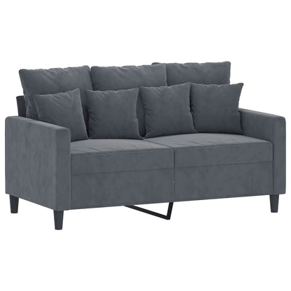 2-seater Sofa Dark grey Velvet (100% polyester), metal, textilene