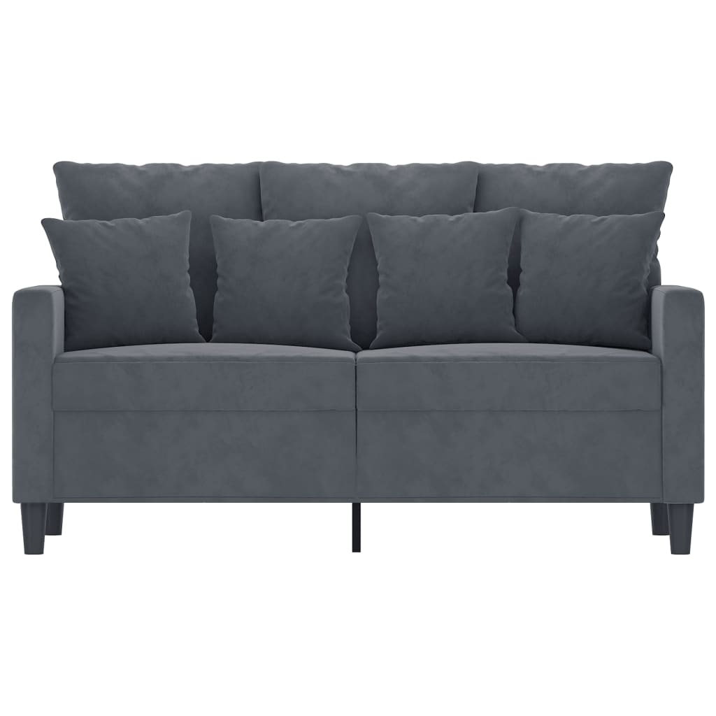 2-seater Sofa Dark grey Velvet (100% polyester), metal, textilene