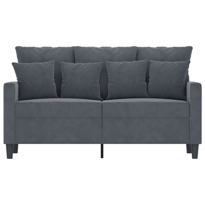 2-seater Sofa Dark grey Velvet (100% polyester), metal, textilene