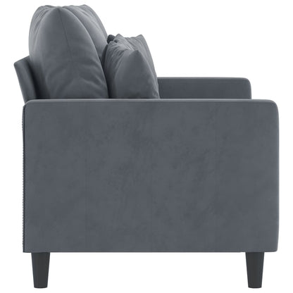 2-seater Sofa Dark grey Velvet (100% polyester), metal, textilene