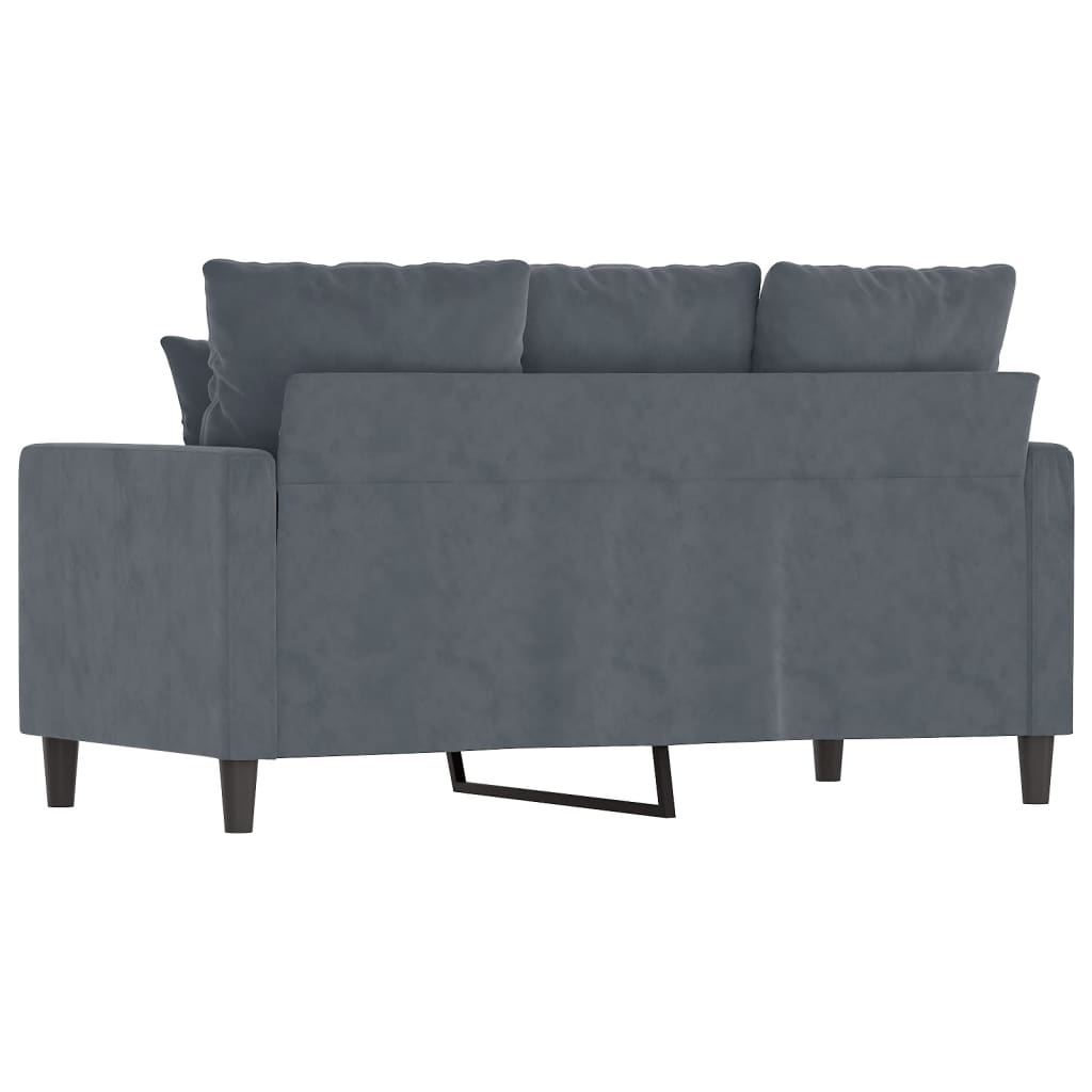 2-seater Sofa Dark grey Velvet (100% polyester), metal, textilene