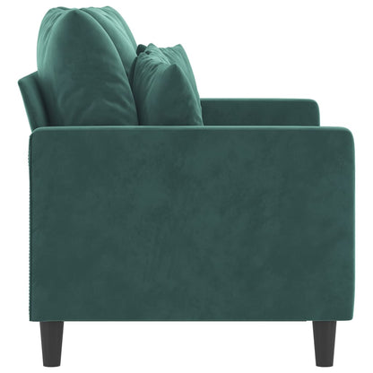 2-seater Sofa Dark Green Velvet (100% polyester) 2-seater