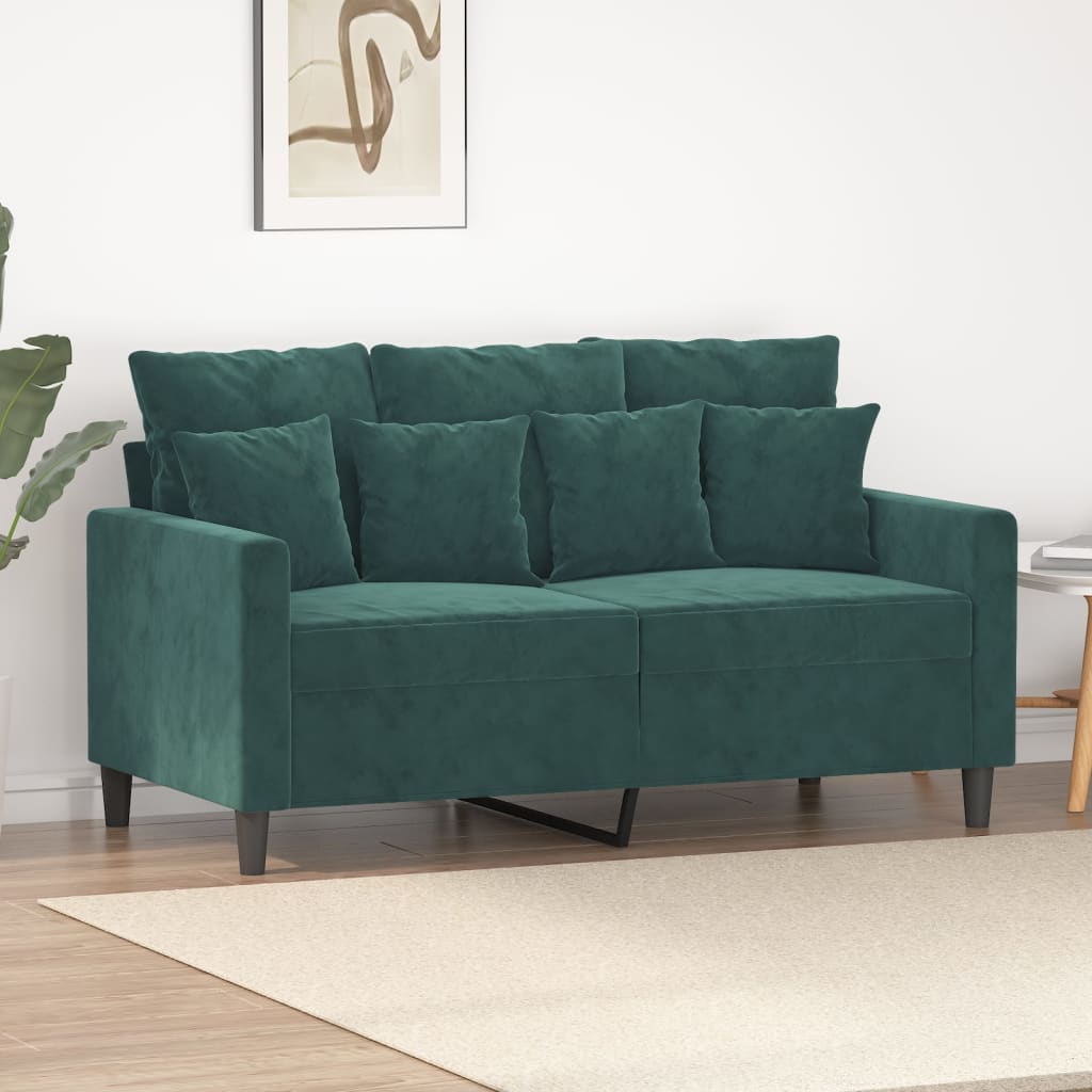 2-seater Sofa Dark Green Velvet (100% polyester) 2-seater