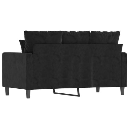 2-seater Sofa Black Velvet (100% polyester), Metal, Textilene