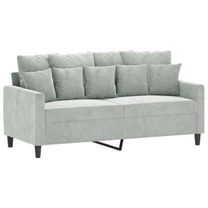2-seater Sofa Light Grey Velvet (100% polyester), metal, textilene