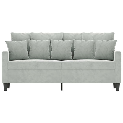 2-seater Sofa Light Grey Velvet (100% polyester), metal, textilene