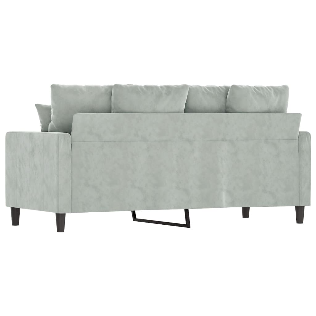 2-seater Sofa Light Grey Velvet (100% polyester), metal, textilene