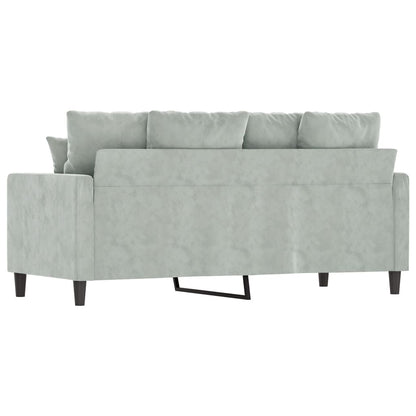 2-seater Sofa Light Grey Velvet (100% polyester), metal, textilene
