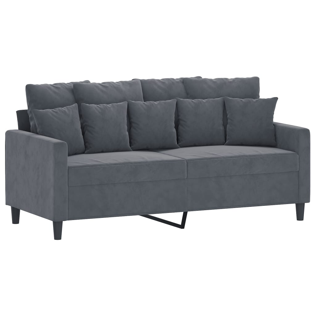 2-seater Sofa Dark Gray Velvet (100% polyester) Medium