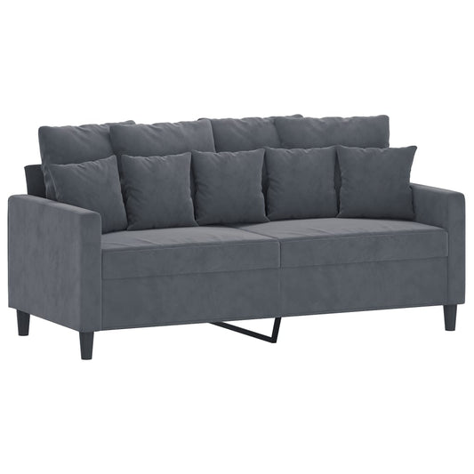 2-seater Sofa Dark Gray Velvet (100% polyester) Medium