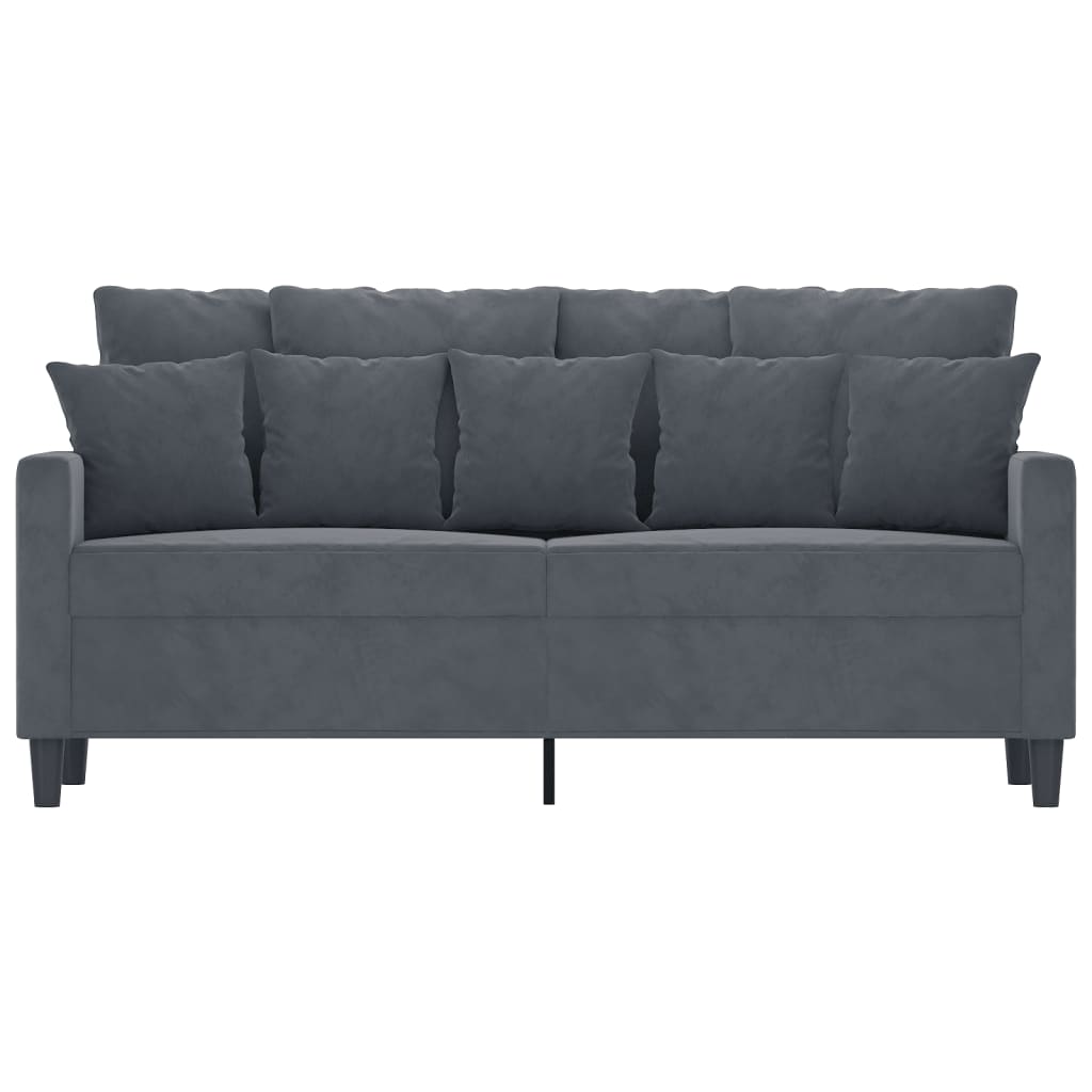 2-seater Sofa Dark Gray Velvet (100% polyester) Medium