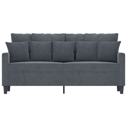 2-seater Sofa Dark Gray Velvet (100% polyester) Medium
