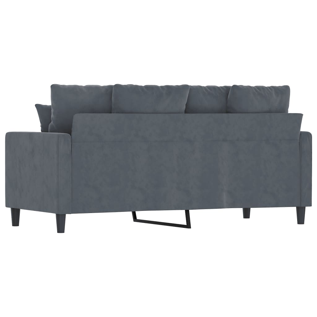 2-seater Sofa Dark Gray Velvet (100% polyester) Medium