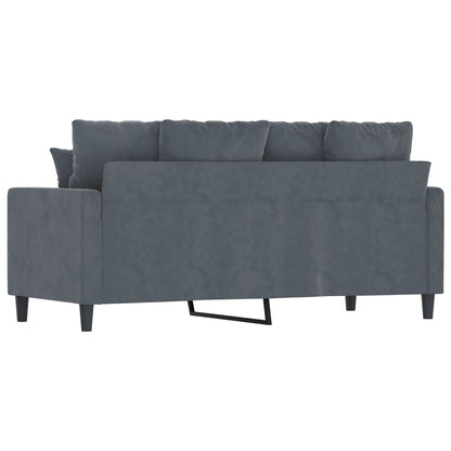 2-seater Sofa Dark Gray Velvet (100% polyester) Medium