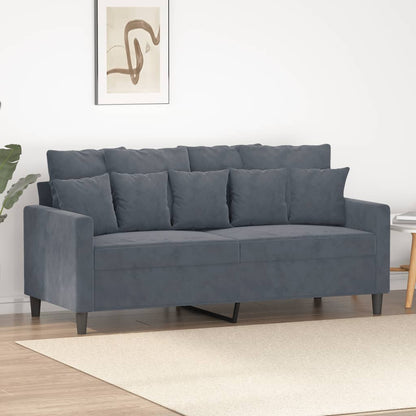 2-seater Sofa Dark Gray Velvet (100% polyester) Medium