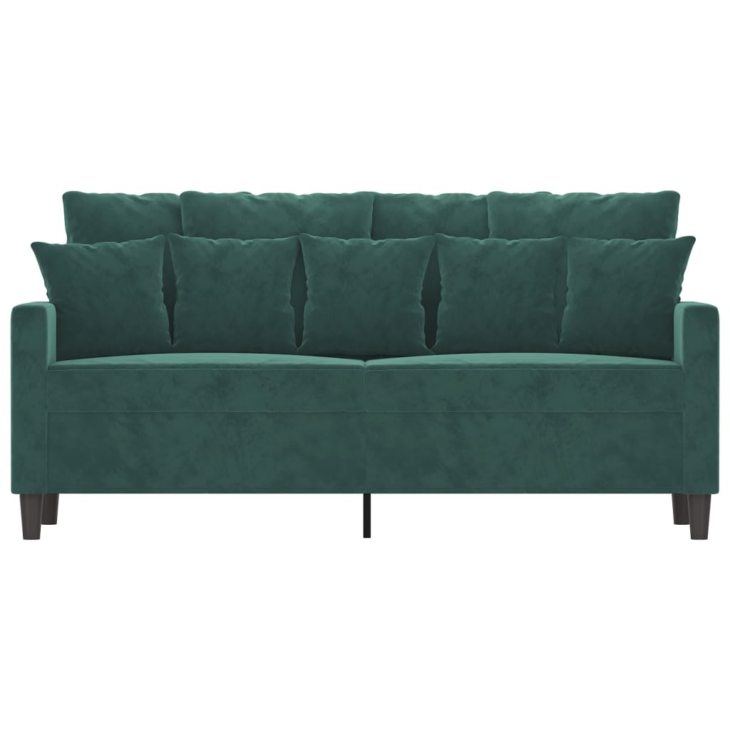 2-seater Sofa Dark Green Velvet (100% polyester) 2-Seater Durable