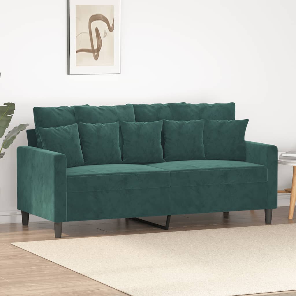 2-seater Sofa Dark Green Velvet (100% polyester) 2-Seater Durable