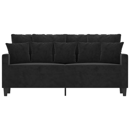 2-seater Sofa Black Velvet, Metal, Textilene 55.1 in seat width