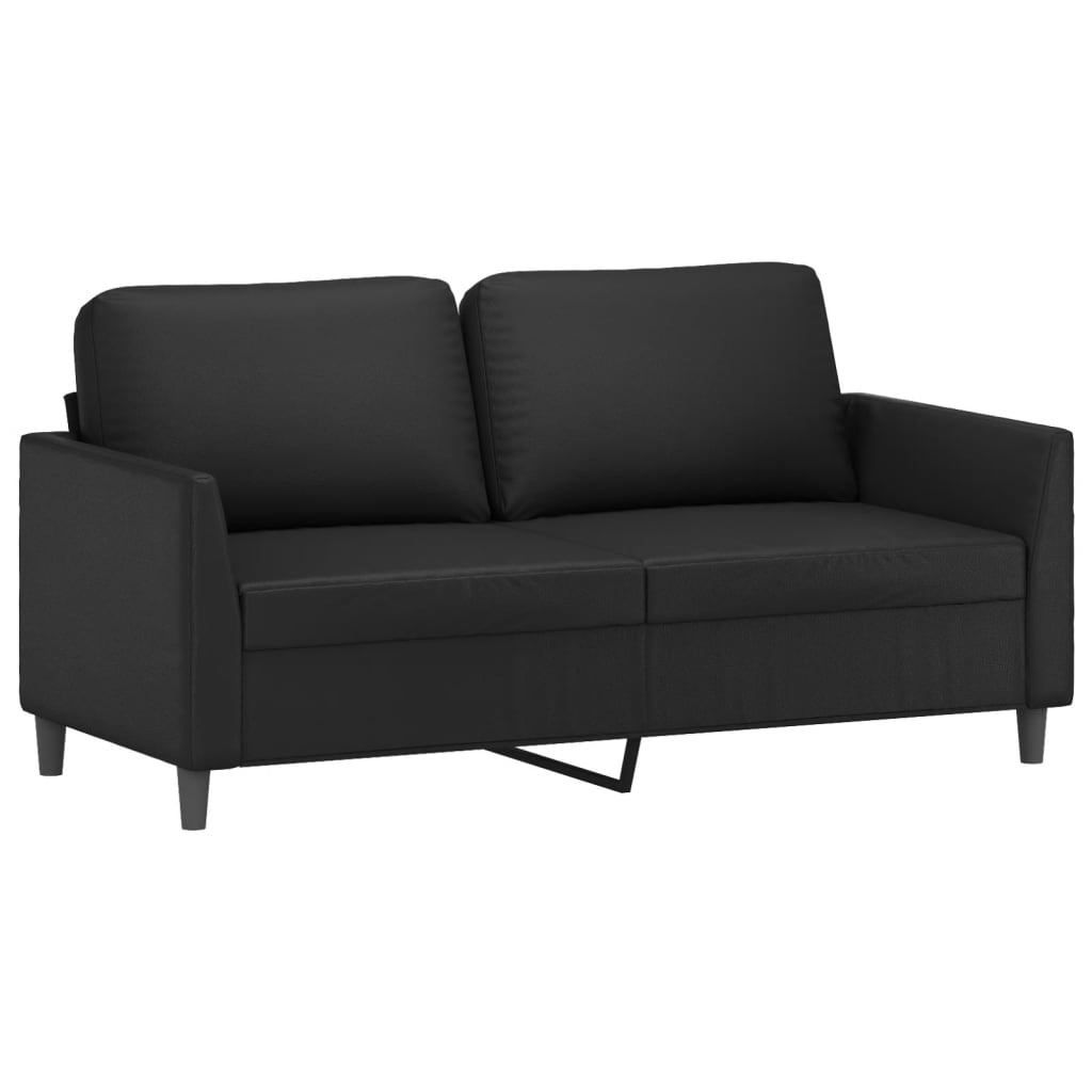 2-seater Sofa Black Faux leather, metal, foam Medium Durable