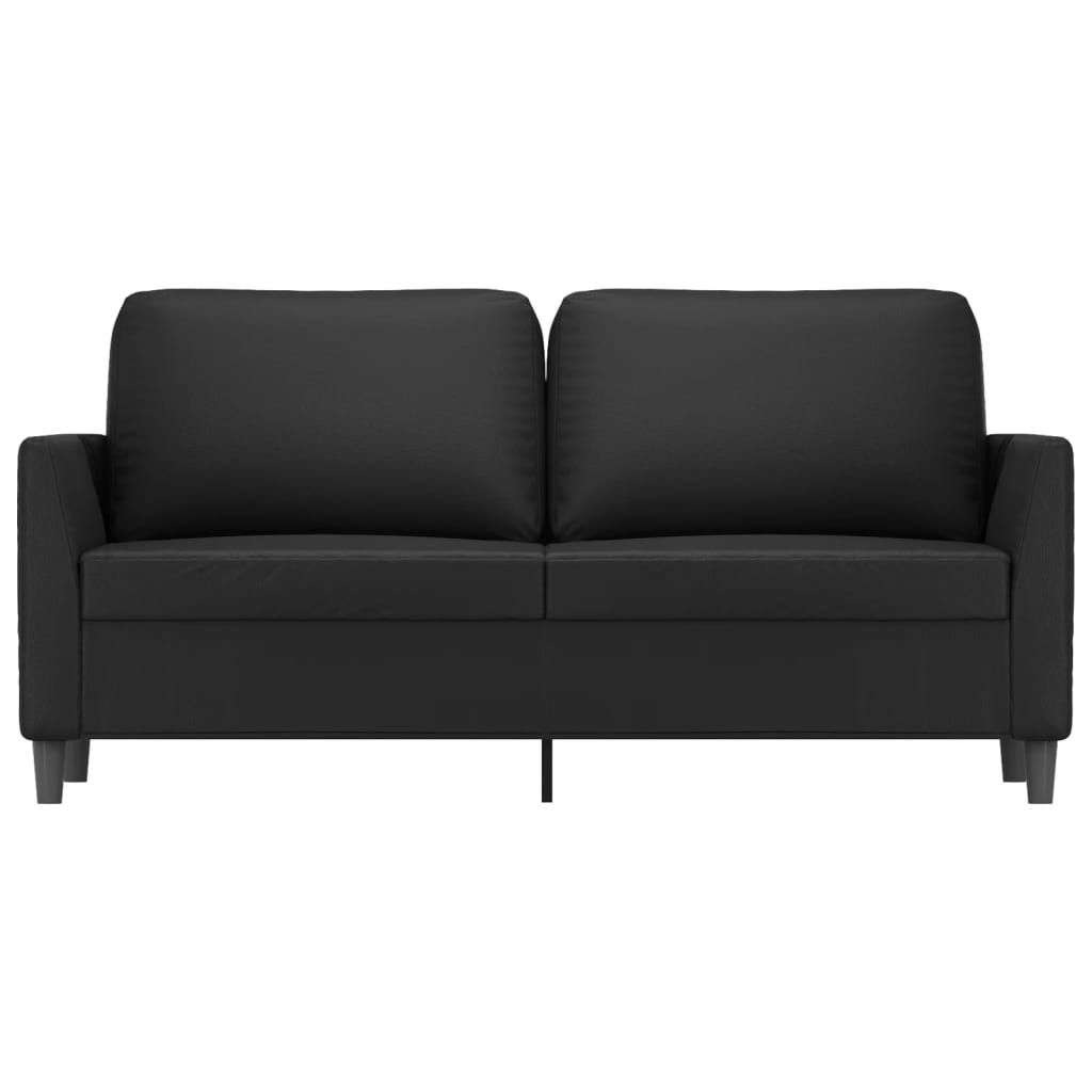 2-seater Sofa Black Faux leather, metal, foam Medium Durable