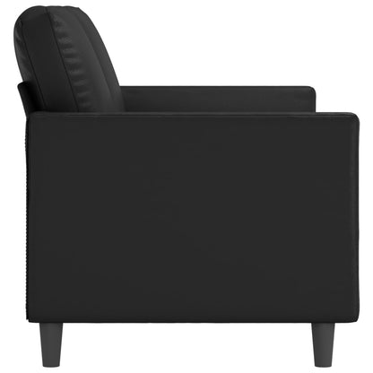 2-seater Sofa Black Faux leather, metal, foam Medium Durable