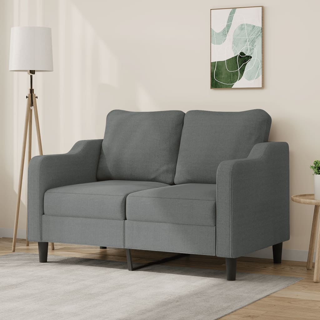 2-seater Sofa Dark grey 100% polyester, metal, textilene, foam