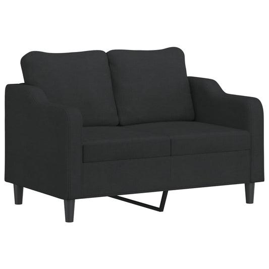 2-seater Sofa Black Fabric (100% polyester) 47.2 in Seat width