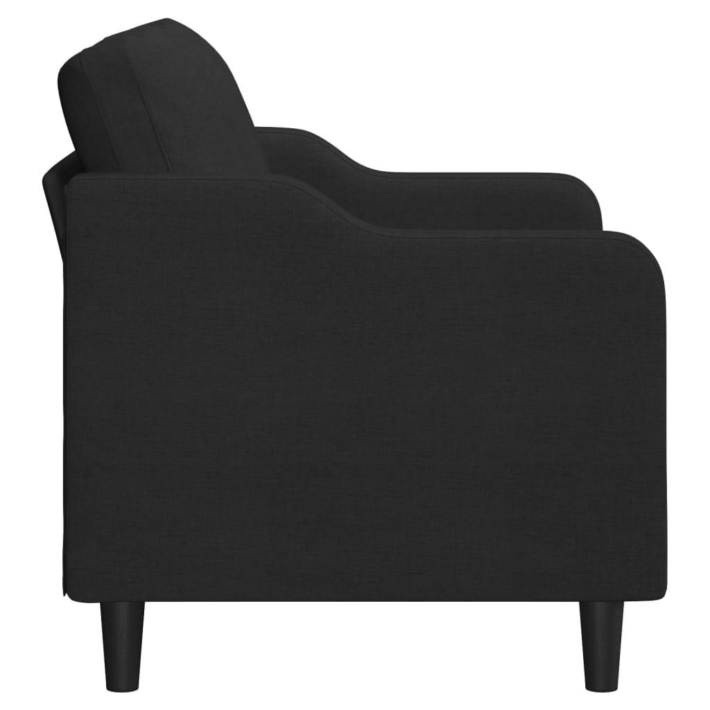 2-seater Sofa Black Fabric (100% polyester) 47.2 in Seat width