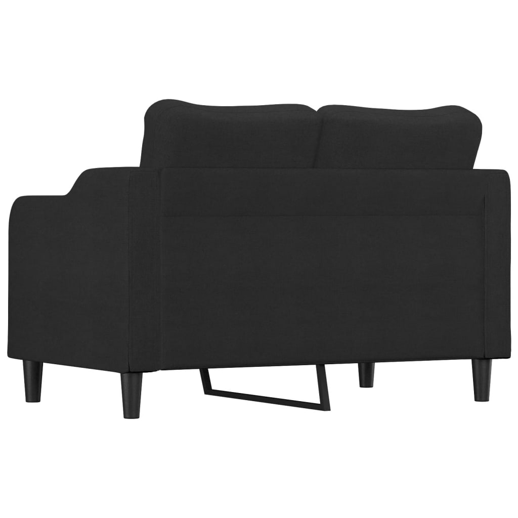 2-seater Sofa Black Fabric (100% polyester) 47.2 in Seat width