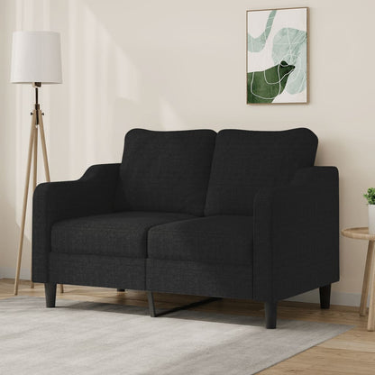 2-seater Sofa Black Fabric (100% polyester) 47.2 in Seat width