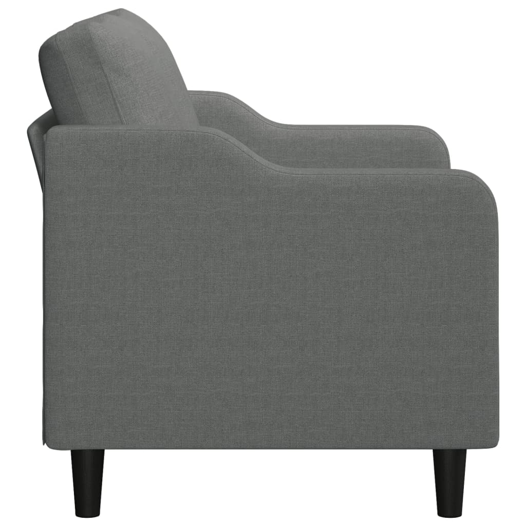 2-seater Sofa Dark Grey 100% Polyester Fabric, Metal, Foam Medium