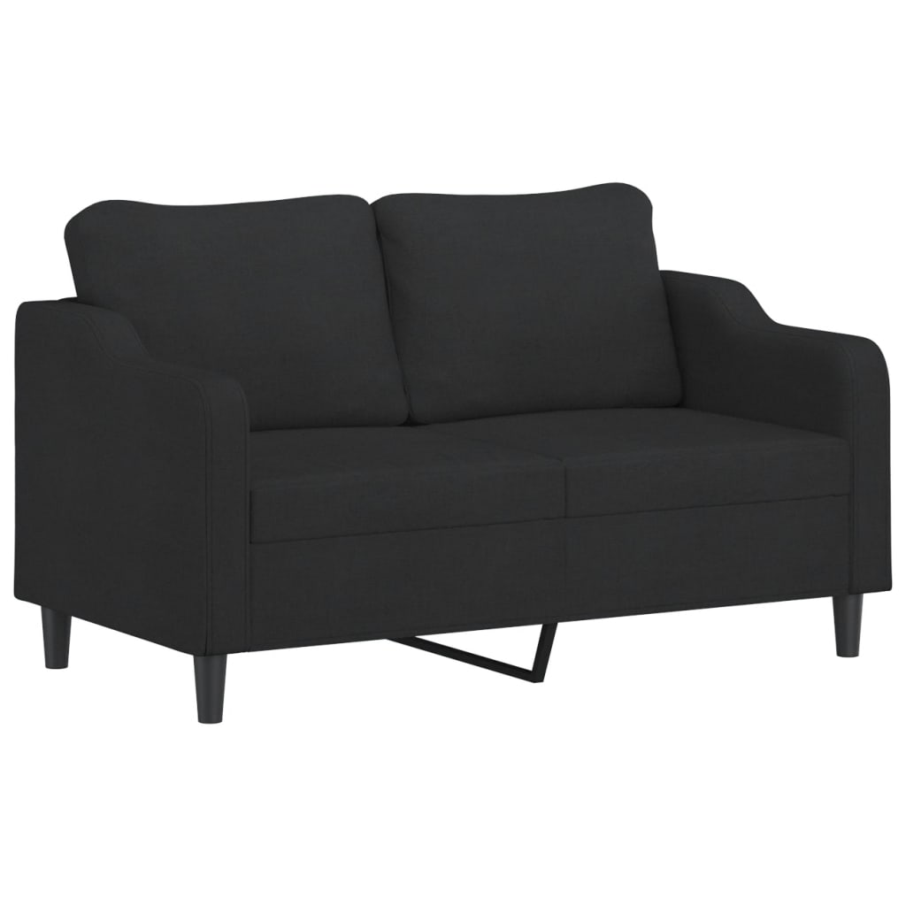 2-seater Sofa Black Fabric (100% polyester), metal, textilene