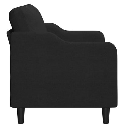 2-seater Sofa Black Fabric (100% polyester), metal, textilene