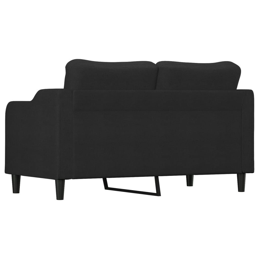 2-seater Sofa Black Fabric (100% polyester), metal, textilene