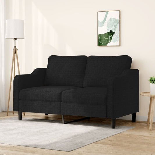 2-seater Sofa Black Fabric (100% polyester), metal, textilene