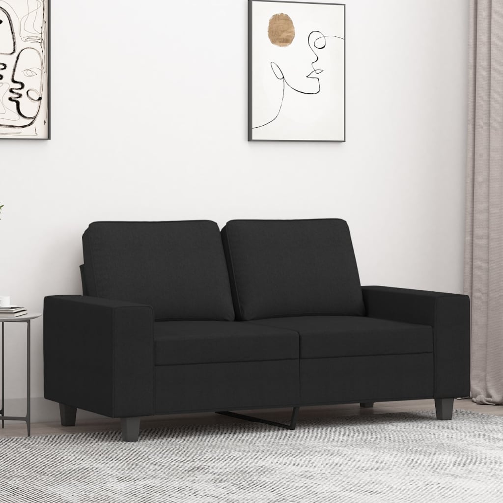 2-seater Sofa Black 100% Polyester, Metal, Textilene 2-seater