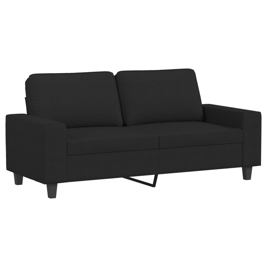 2-seater Sofa Black Fabric (100% polyester), Metal, Textilene