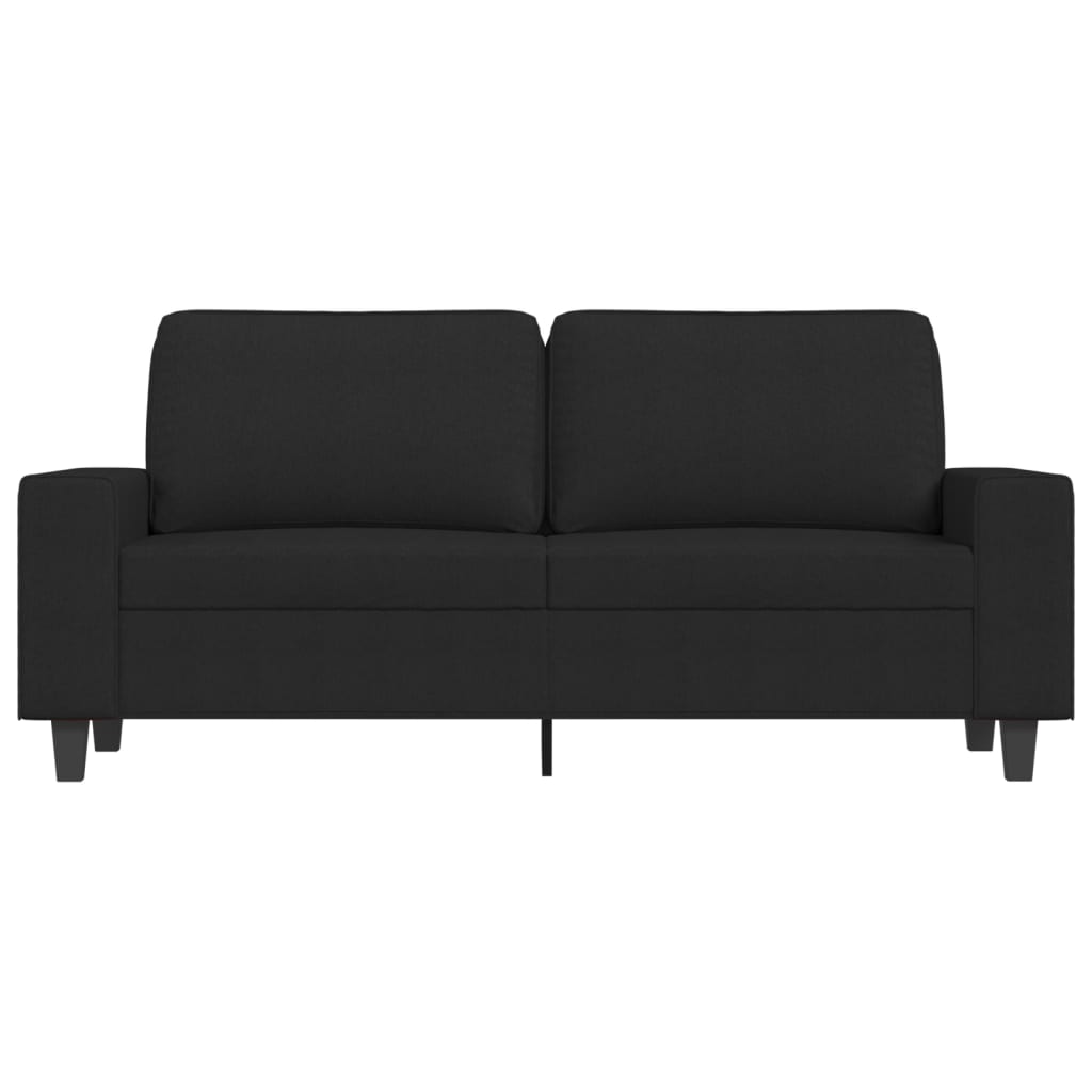 2-seater Sofa Black Fabric (100% polyester), Metal, Textilene