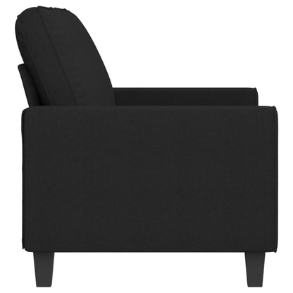 2-seater Sofa Black Fabric (100% polyester), Metal, Textilene