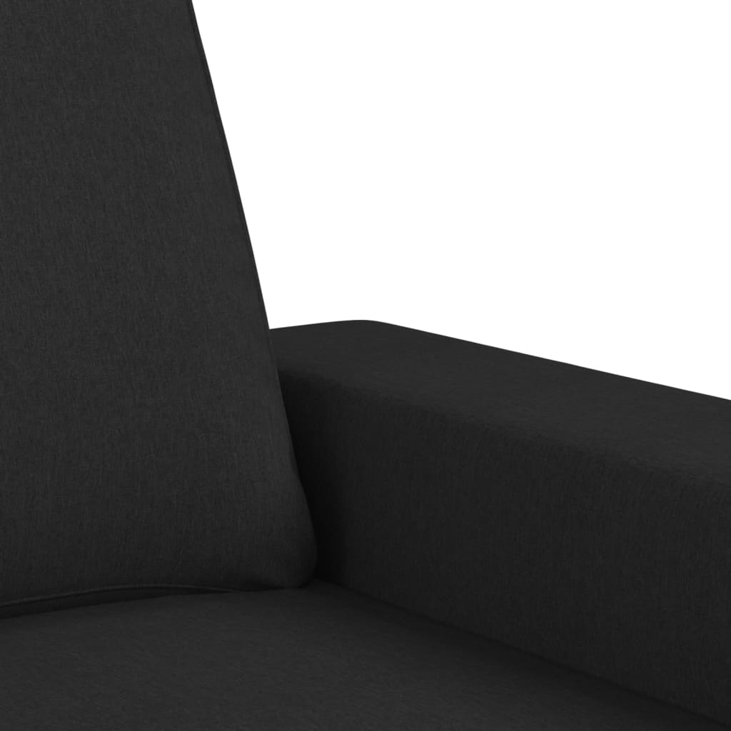 2-seater Sofa Black Fabric (100% polyester), Metal, Textilene